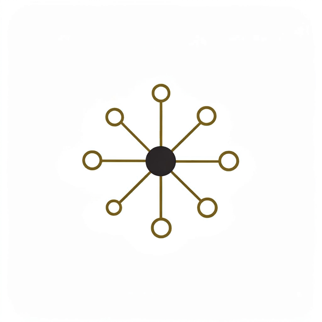 Illustration of connected nodes forming a constellation